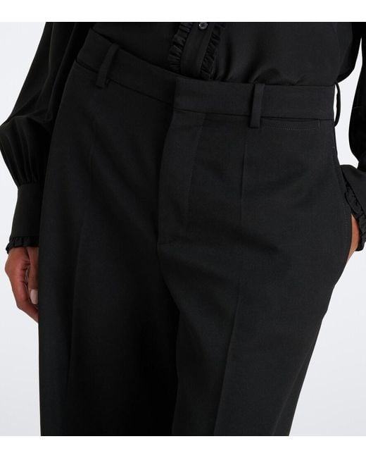 Chloé Black Virgin Wool Wide-Leg Pants