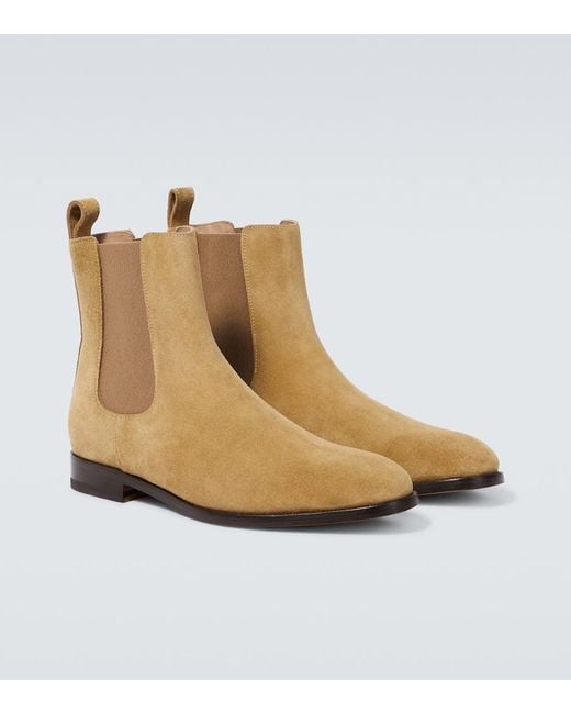 Manolo Blahnik Natural Delsa Suede Chelsea Boots for men