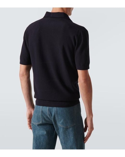 Loro Piana Polohemd Walkery Aus Baumwolle Und Seide in Blue für Herren