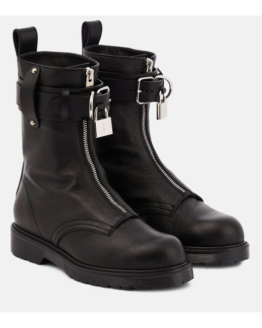 J.W. Anderson Black Lock Leather Ankle Boots