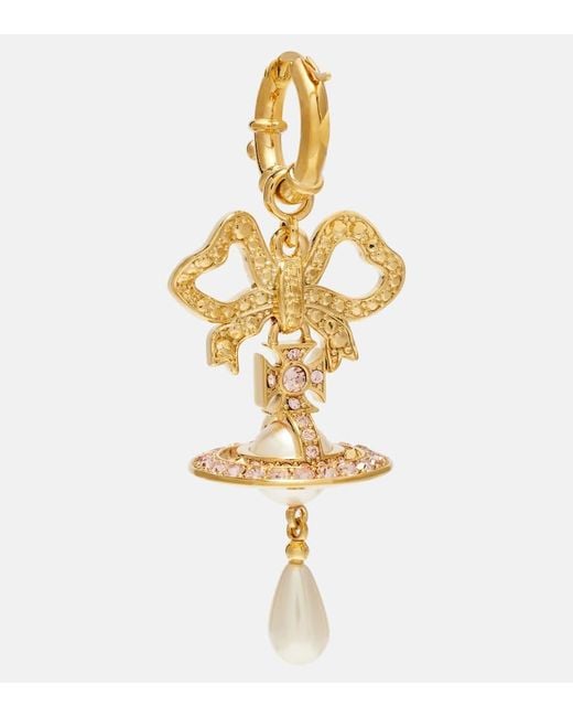 Vivienne Westwood Metallic Rigoberta Faux Pearl Drop Earrings