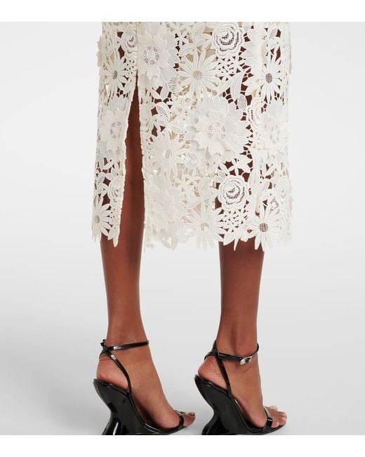 ROTATE BIRGER CHRISTENSEN White Bridal Lace Pencil Skirt