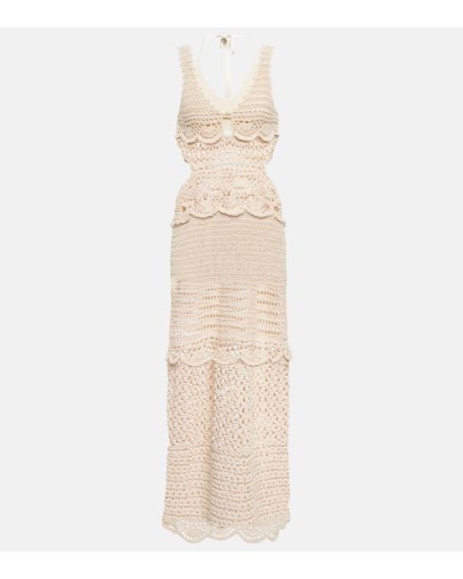 Jonathan Simkhai Natural Cory Crocheted Cotton-blend Midi Dress