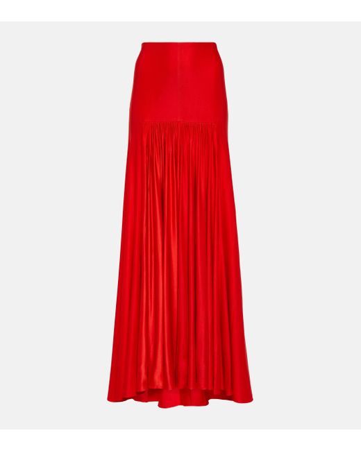 Rabanne Red Jersey Maxi Skirt