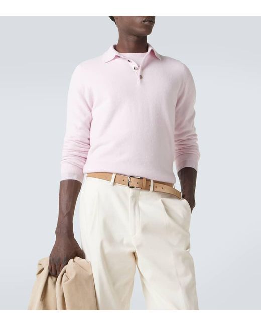 Allude Polopullover Aus Kaschmir in Pink für Herren