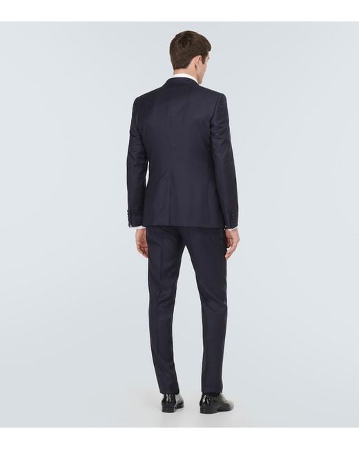 Dolce & Gabbana Blue Wool And Silk-Blend Suit for men