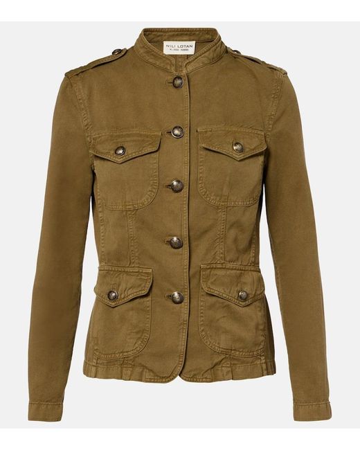 Veste Mona En Coton Et Lin Nili Lotan en coloris Green