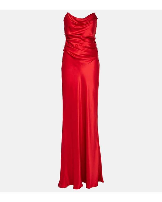 The Sei Red Robe Aus Seidensatin