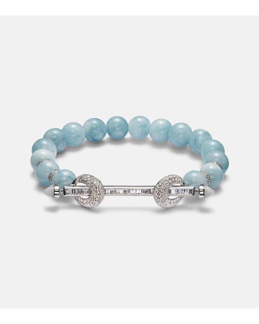 ANANYA Blue Chakra 18Kt Bracelet With Aquamarines And Diamonds