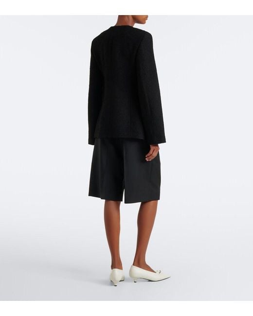 Rohe Black Wool And Mohair Capri Pants