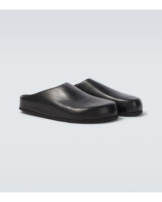 Studio Nicholson Black Wearing Leather Mules for men