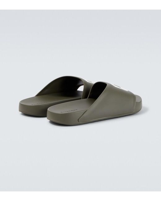 Givenchy Green Logo Pu Slides for men