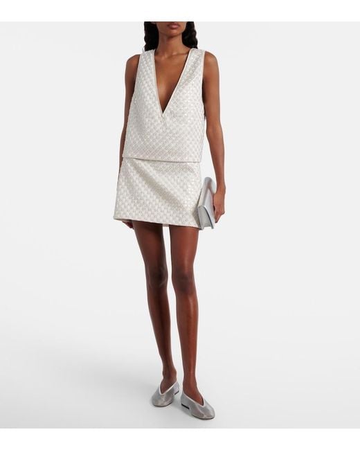 Dorothee Schumacher White Sparkling Statement Sequined Top