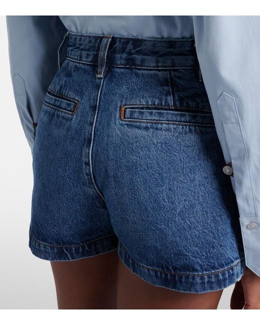 FRAME Blue Cruise High-Rise Denim Shorts
