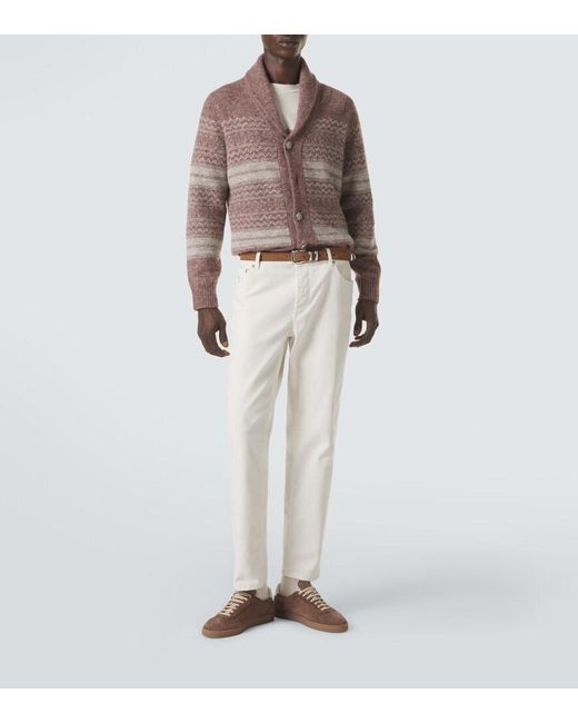 Brunello Cucinelli Brown Alpaca, Cashmere, And Wool-Blend Cardigan for men