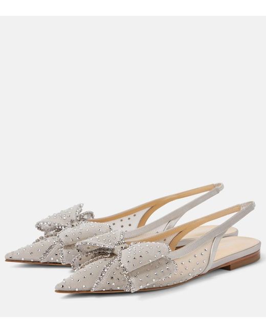 Mach & Mach Natural Cadeau Embellished Ballet Flats