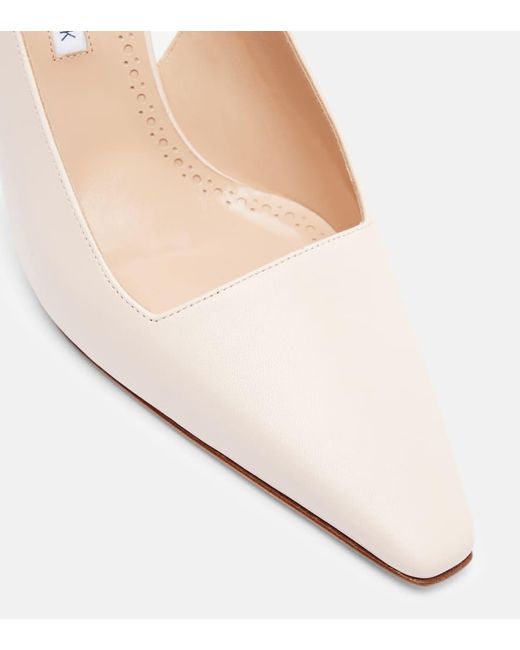 Manolo Blahnik Natural Slingback-Pumps Moiramu Aus Leder
