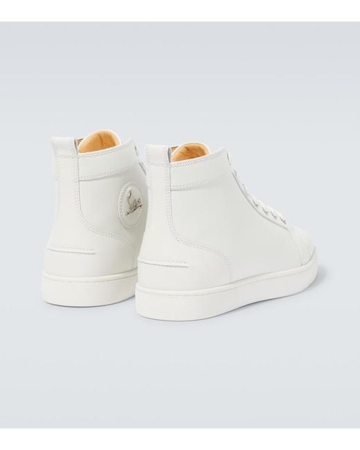 Christian Louboutin White Louis Leather High-Top Sneakers for men