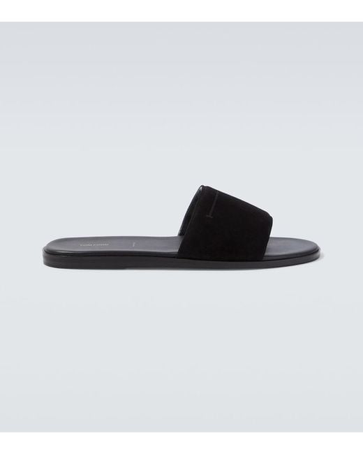 Tom Ford Black Suede Slides for men