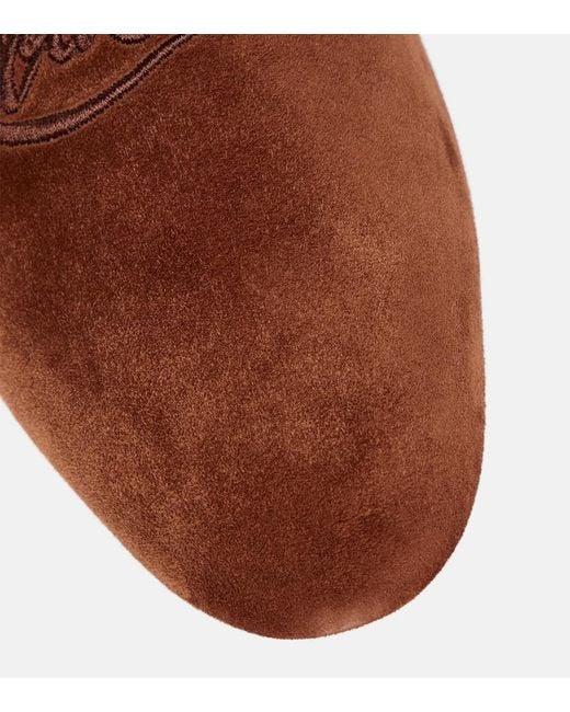 Christian Louboutin Brown Coolito Donna Suede Slippers