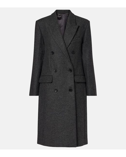 Isabel Marant Black Irene Double-Breasted Virgin Wool Coat