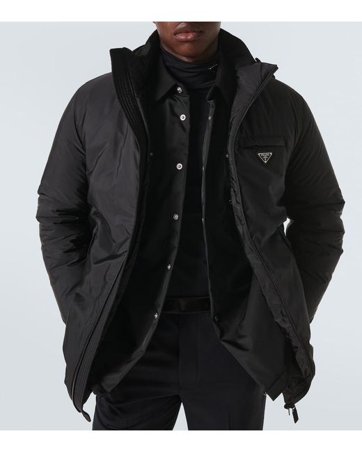 Prada Wattierte Jacke Aus Re-Nylon in Black für Herren