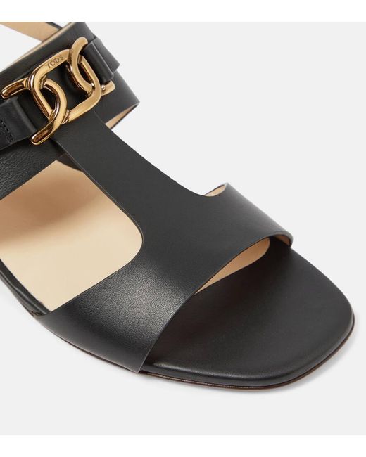 Tod's Black Kate Leather Sandals