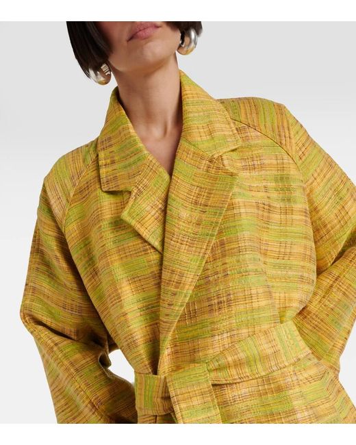 TOVE Yellow Jacqui Cotton-blend Trench Coat