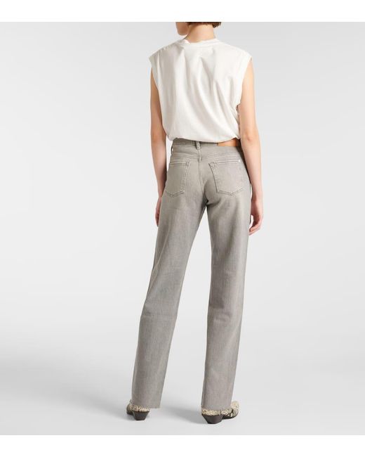 Jeans A Gamba Larga Tess A Vita Alta di 7 For All Mankind in Gray