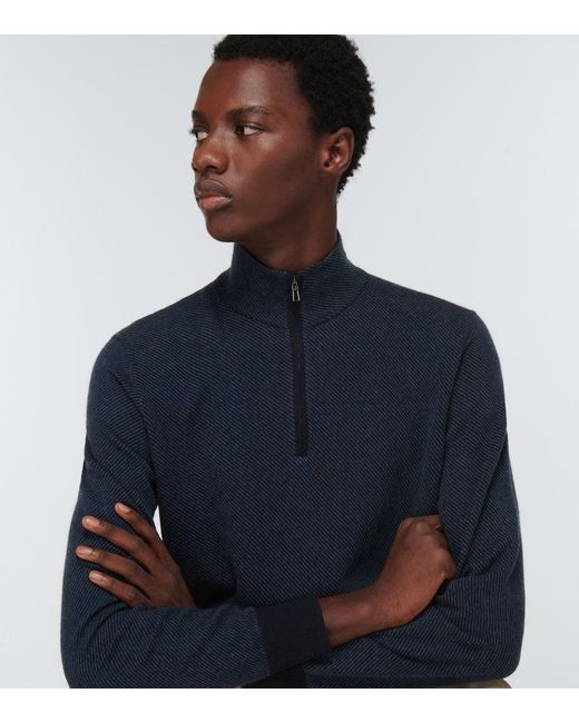 Loro Piana Pullover Mezzocollo Roadster Aus Kaschmir in Blue für Herren