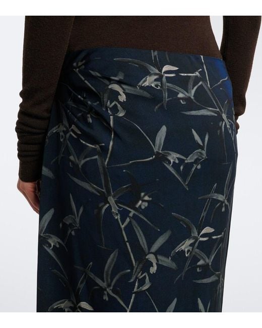 Proenza Schouler Blue Anais Printed Cady Maxi Skirt
