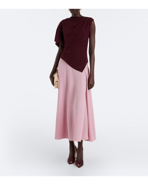 Roksanda Purple Oryn Draped Asymmetric Crepe Midi Dress
