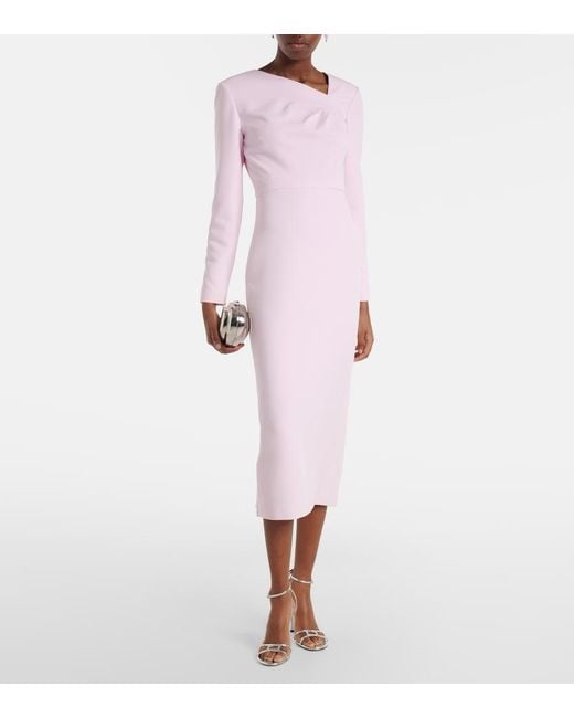 roland mouret asymmetrical midi dress Roland Mouret Asymmetric Crepe Midi Dress