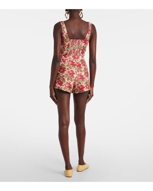 Posse Red Rosalie Floral Linen Shorts
