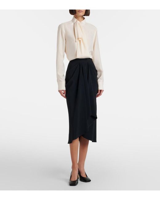 Givenchy Natural Bow-Detail Silk Blouse