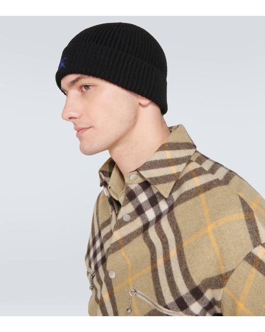 Burberry Black Ekd Ribbed-knit Cashmere Beanie for men