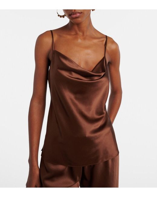 Veronica Beard Brown Sola Silk-Blend Camisole