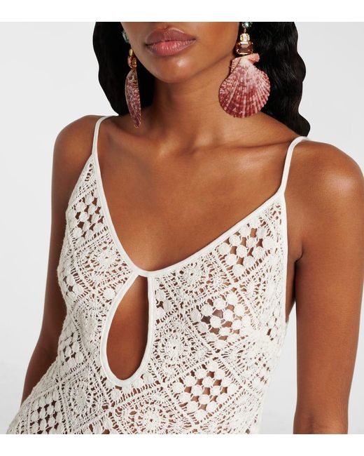 Sir White Rayure Crochet Cotton Maxi Dress