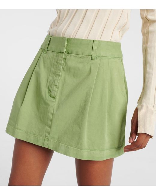 Minifalda de algodon plisada Stella McCartney de color Green
