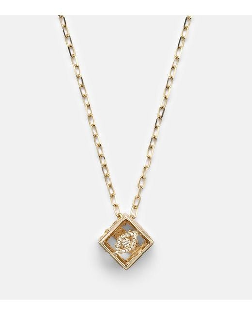Sydney Evan Metallic 14Kt Charm Necklace With Diamonds