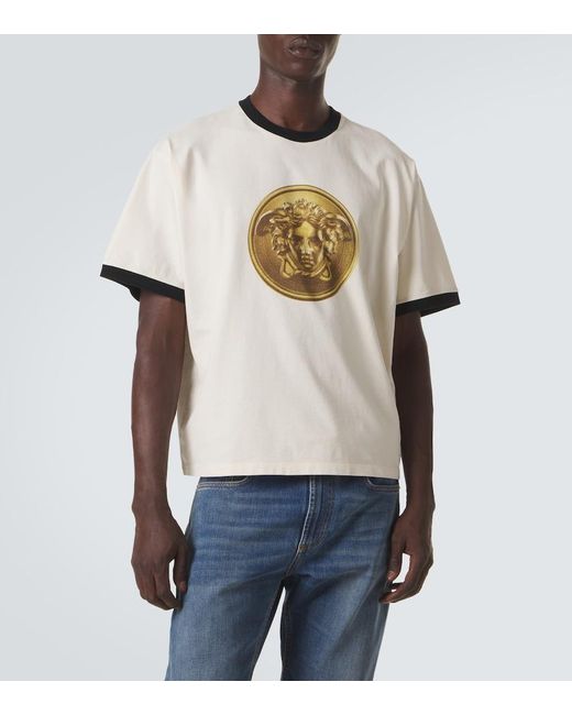 Versace White Medusa Cotton Jersey T-Shirt for men