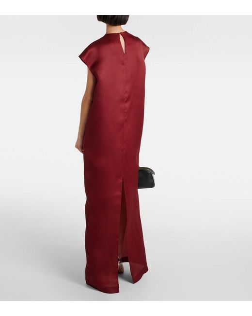 Khaite Red Lohan Silk Maxi Dress