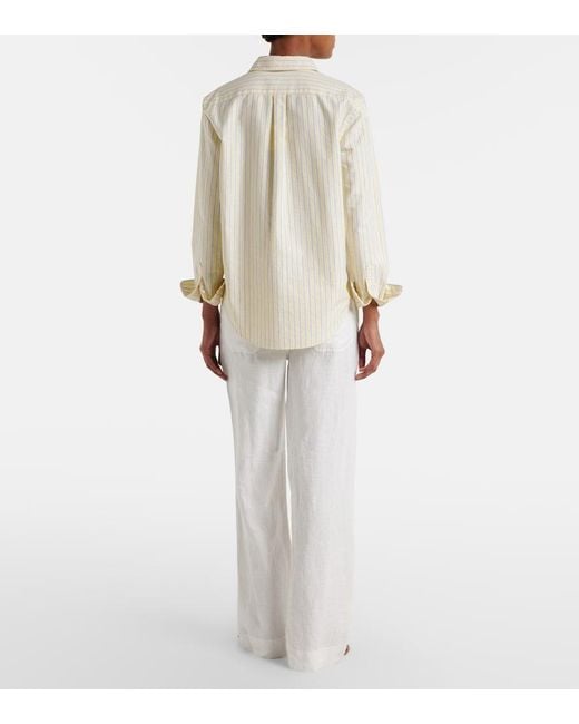 Polo Ralph Lauren White Linen Wide-Leg Pants
