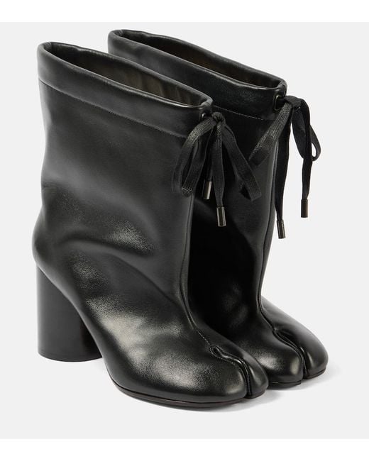 Maison Margiela Black Ankle Boots Tabi Aus Leder