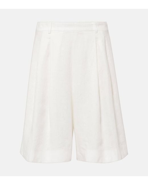 Polo Ralph Lauren White Linen Bermuda Shorts