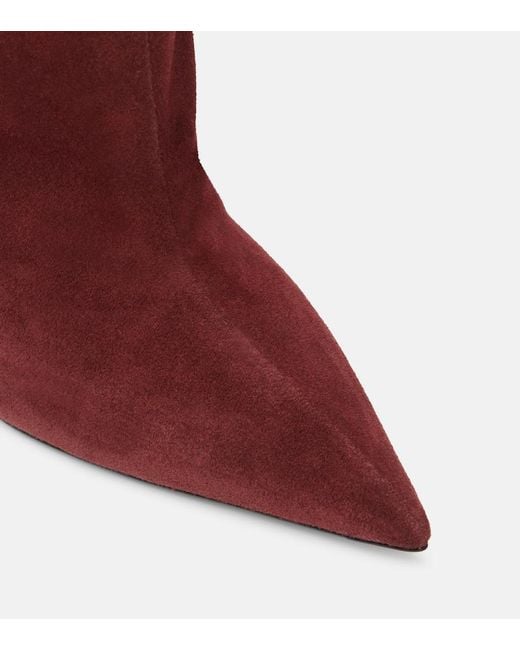 The Attico Red Cheope 105 Suede Knee-High Boots