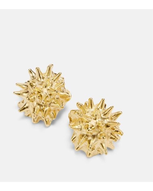 YSSO Metallic Sea Urchin 24Kt-Plated Earrings