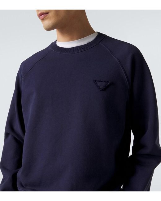 Sudadera De Jersey De Algodon Prada de hombre de color Blue