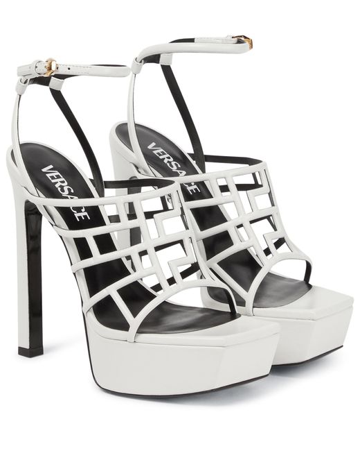 white leather platform sandals