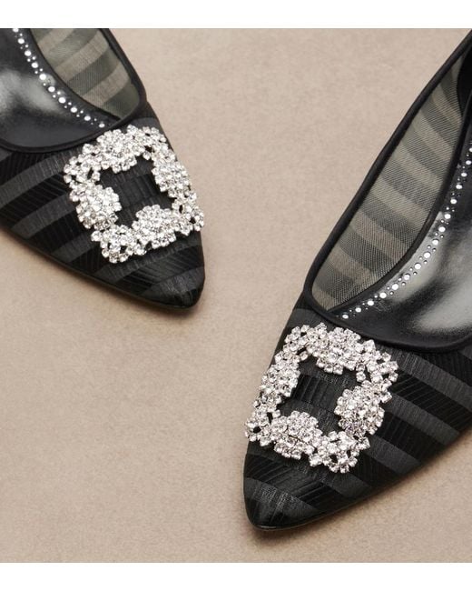 Manolo Blahnik Black Hangisi Embellished Pumps
